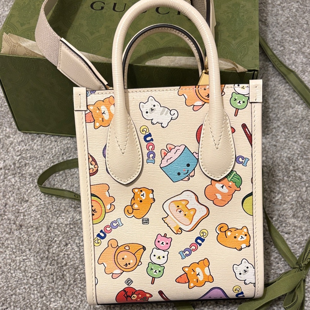 Gucci Beige Mini Bag with Cartoon Print